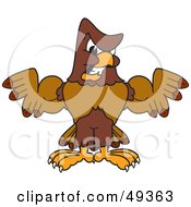 Falcon Mascot Character Flexing