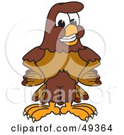 Falcon Mascot Character With His Hands On His Hips