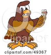 Poster, Art Print Of Falcon Mascot Character Holding A Missing Tooth