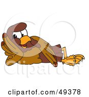 Poster, Art Print Of Falcon Mascot Character Reclined