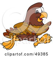 Poster, Art Print Of Falcon Mascot Character Running