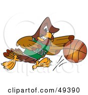 Poster, Art Print Of Falcon Mascot Character Playing Basketball