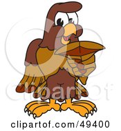 Poster, Art Print Of Falcon Mascot Character Holding A Shark Tooth