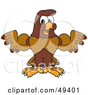 Poster, Art Print Of Falcon Mascot Character Flexing His Big Muscles