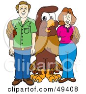 Poster, Art Print Of Falcon Mascot Character With Adults