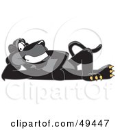 Black Jaguar Mascot Character Reclined