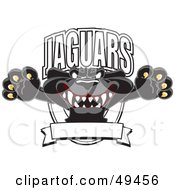 Royalty Free RF Clipart Illustration Of A Black Jaguar Mascot Character Leaping Logo by Toons4Biz
