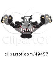 Black Jaguar Mascot Character Leaping