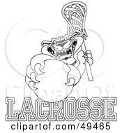 Royalty Free RF Clipart Illustration Of An Outline Of A Panther Character Mascot With Lacrosse Text