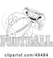 Outline Of A Panther Character Mascot With Football Text