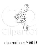 Royalty Free RF Clipart Illustration Of An Outline Of A Panther Character Mascot Peeking by Toons4Biz