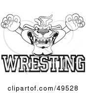 Poster, Art Print Of Outline Of A Panther Character Mascot With Wrestling Text