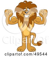 Poster, Art Print Of Lion Character Mascot Flexing