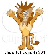 Poster, Art Print Of Lion Character Mascot With Funky Hair