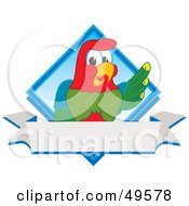 Macaw Parrot Character Mascot Diamond Logo