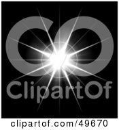 Royalty Free RF Clipart Illustration Of A Bright White Shining Star On Black
