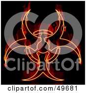Flaming Biohazard Symbol On Black