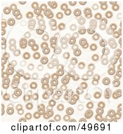 Royalty Free RF Clipart Illustration Of A Background Of Round Cereal Pieces Floating In Milk by Arena Creative