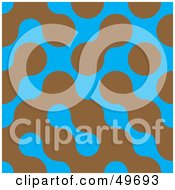 Poster, Art Print Of Blue Background With Brown Blobs