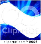 Royalty Free RF Clipart Illustration Of A Wavy White Text Box Bordered With Blue Bursts