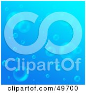 Royalty Free RF Clipart Illustration Of A Blue Background Of Floating Bubbles