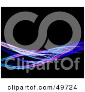Poster, Art Print Of Wave Of Colorful Fractal Wires On Black