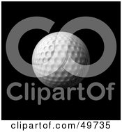 Royalty Free RF Clipart Illustration Of A 3d Dimpled White Golf Ball Against Blac