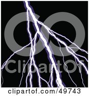 Poster, Art Print Of Bolt Of White And Purple Lightning Over Black