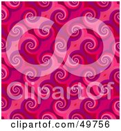 Royalty Free RF Clipart Illustration Of A Retro Pink Curl Pattern Backgrouns by Arena Creative
