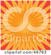 Royalty Free RF Clipart Illustration Of An Orange Burst On Red