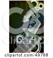 Poster, Art Print Of Dark Halftone Arrow Background With Circles