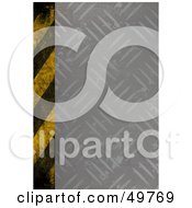 Poster, Art Print Of Diamond Plate Background With A Hazard Stripes Border