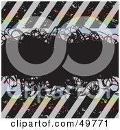 Poster, Art Print Of Black Scribble Text Box Over Colorful Circles And Hazard Stripes