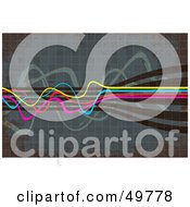 Poster, Art Print Of Cmyk Cables Squiggling Over A Tiled Background