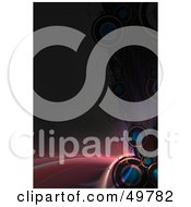 Poster, Art Print Of Funky Fractal Background With Blue And Black Circles And Swooshes Of Pink