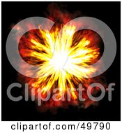 Poster, Art Print Of Fiery Explosion On Black
