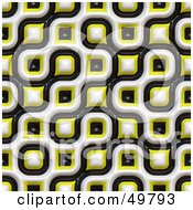 Poster, Art Print Of Abstract 3d Black Yellow And White Patterned Background