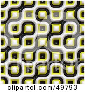 Royalty Free RF Clipart Illustration Of An Abstract 3d Black Yellow And White Patterned Background