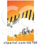 Poster, Art Print Of Orange Hazard Stripes And Splatter Background