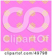 Royalty Free RF Clipart Illustration Of A Yellow Daisy Flower Pattern Background On Pink