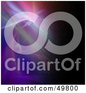 Royalty Free RF Clipart Illustration Of A Purple Fractal And Partial Black Halftone Background