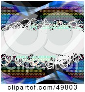 Royalty Free RF Clipart Illustration Of A Colorful Circle And Swoosh Background With A Scribble Text Box