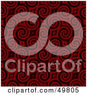 Royalty Free RF Clipart Illustration Of A Deep Red Retro Spiral Background Pattern by Arena Creative