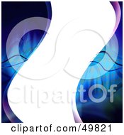 Royalty Free RF Clipart Illustration Of A Vertical White Wavy Text Box On Blue by Arena Creative