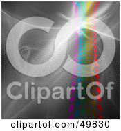 Poster, Art Print Of Bright Flare Over A Halftone Rainbow On Gray