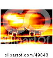 Royalty Free RF Clipart Illustration Of A Fiery Car Speeding Past