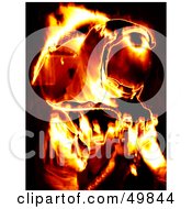 Royalty Free RF Clipart Illustration Of A Fiery Astronaut On Black