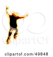 Poster, Art Print Of Fiery Man Running On White