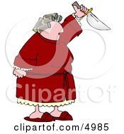 Angry Woman With Pms Preparing To Kill Someone With A Knife