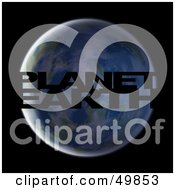 Royalty Free RF Clipart Illustration Of Black PLANET EARTH Text Cut Out Of The Globe
